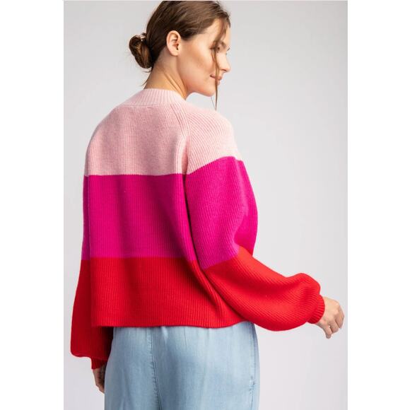 AQUA Colorblock Wool Blend Sweater XL NWT* - Picture 3 of 6